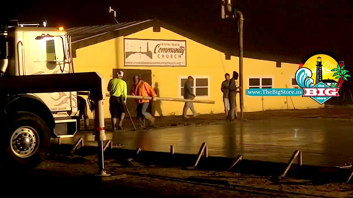 It’s An Early Morning Pour At Crystal Beach Community Church On Bolivar Peninsula!