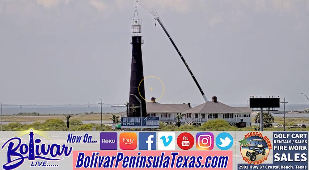 It's All About The Bolivar Lighthouse, As The Top Comes Off, LIVE Coverage.