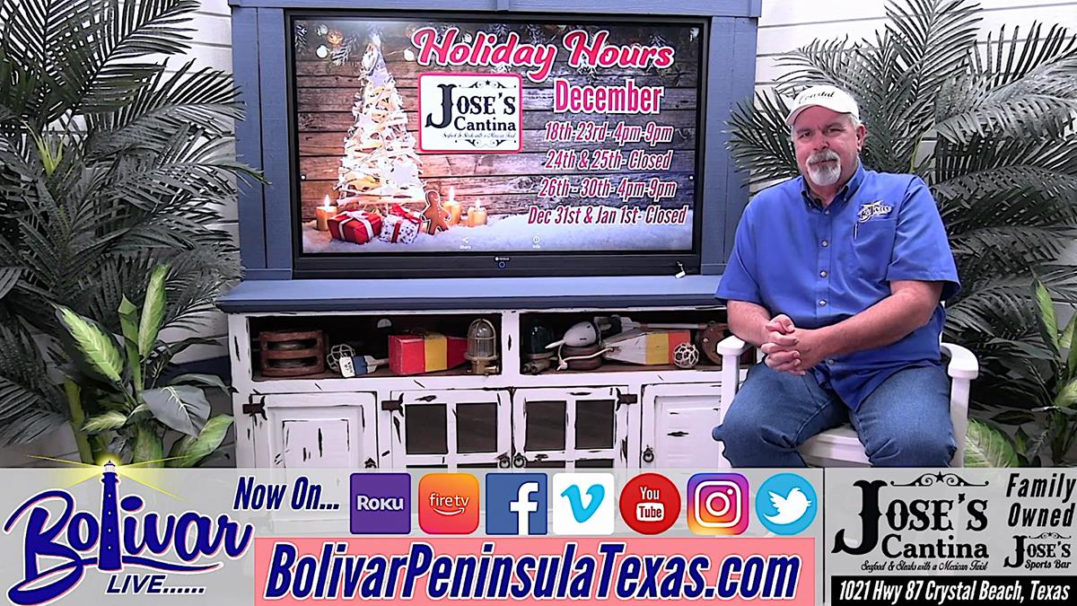 Jose's Cajun Seafood And Steaks On Crystal Beach, Texas, Holiday Hours.