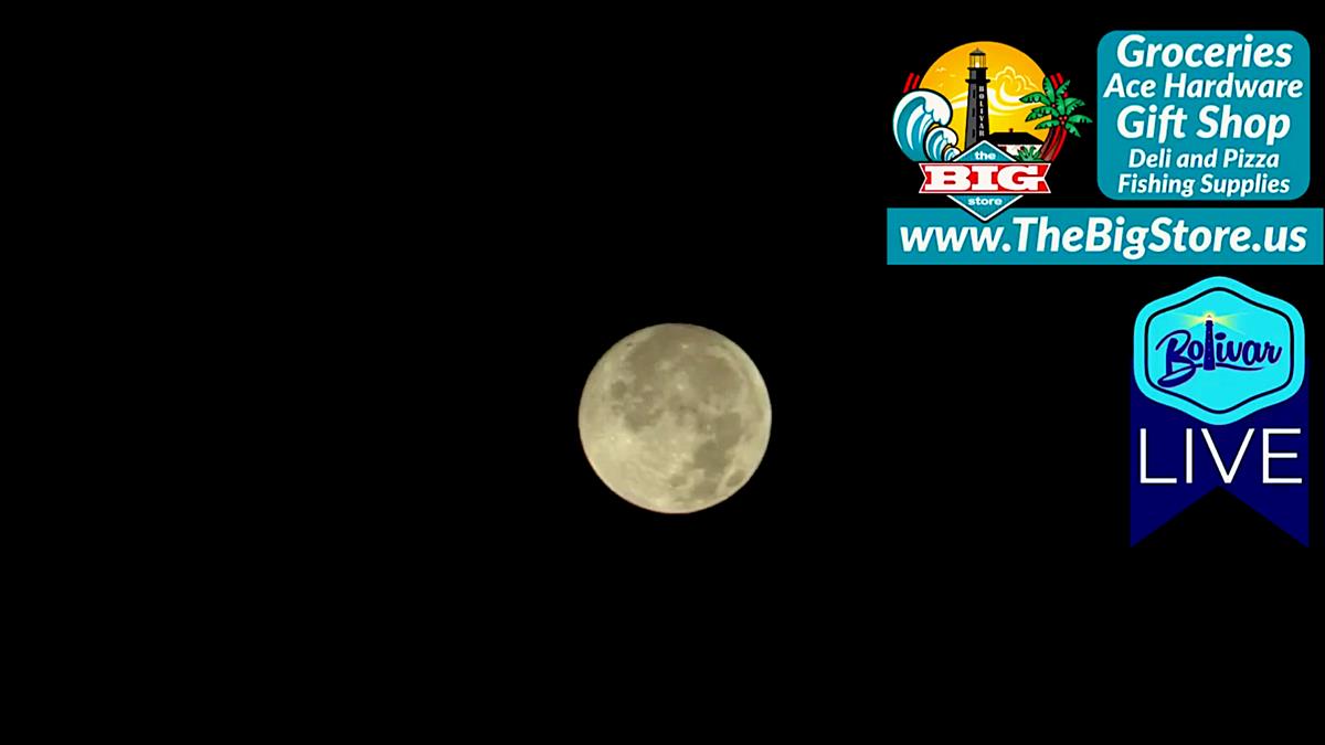 Last Full Moon Of 2020 Brightens Sky On Bolivar Peninsula.