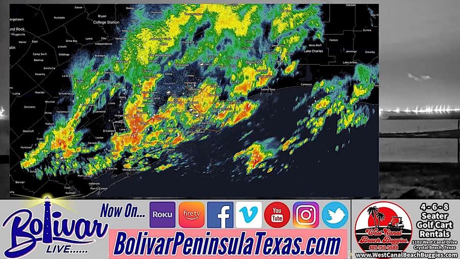 Lightning, Rain, and Winds Hit Bolivar Peninsula Early Morning Hours.