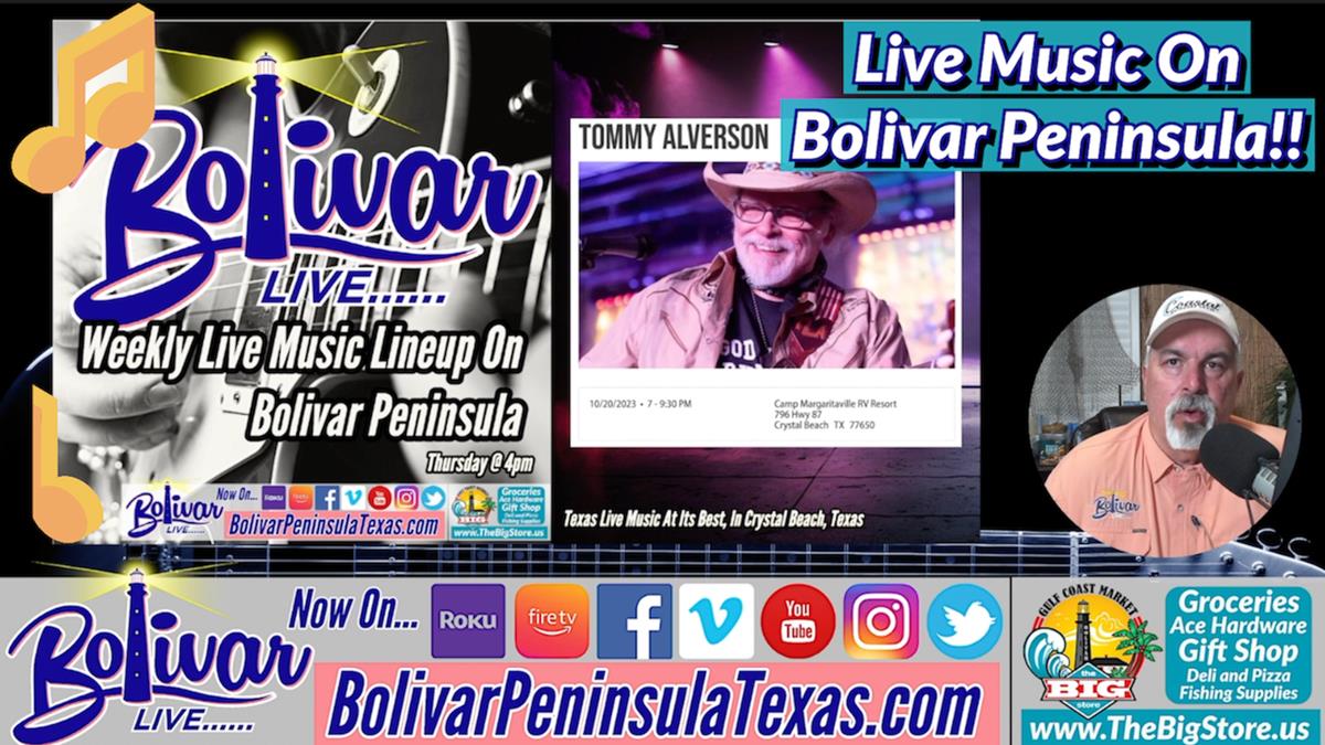 Live Music Line Up On The Bolivar Peninsula, Texas.