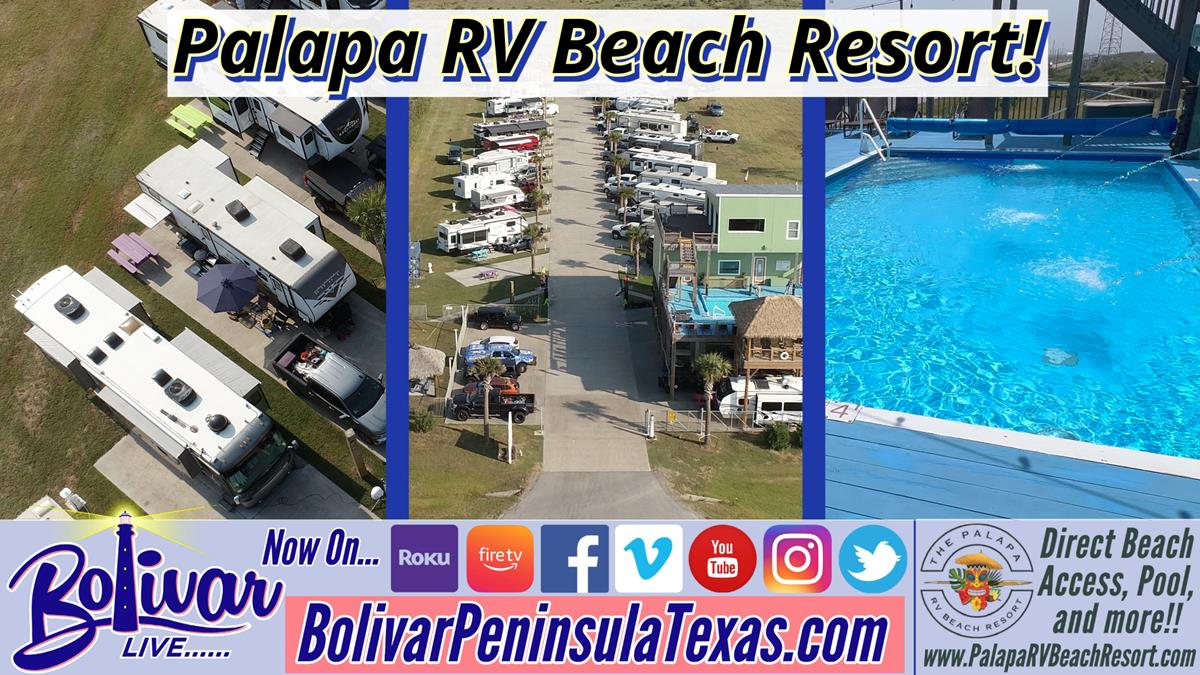 Make a Vacation Getaway To Palapa RV Beach Resort On Crystal Beach, Texas.