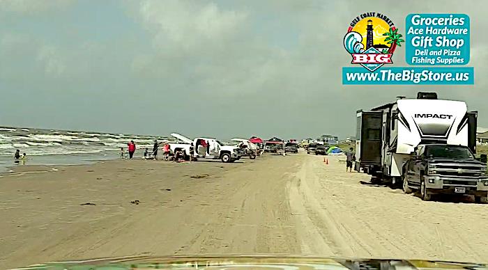 Memorial Day Weekend Kicks Off, Saturday Morning Beachfront Drive In Crystal Beach Texas.