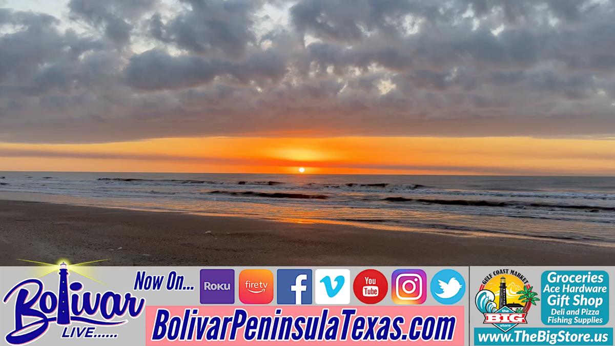 Monday Morning, Arctic Blast Covers Texas And Cools Down Bolivar Peninsula Beachfront.