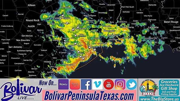 Morning Rain Greets Bolivar Peninsula With Downpours and Lightning