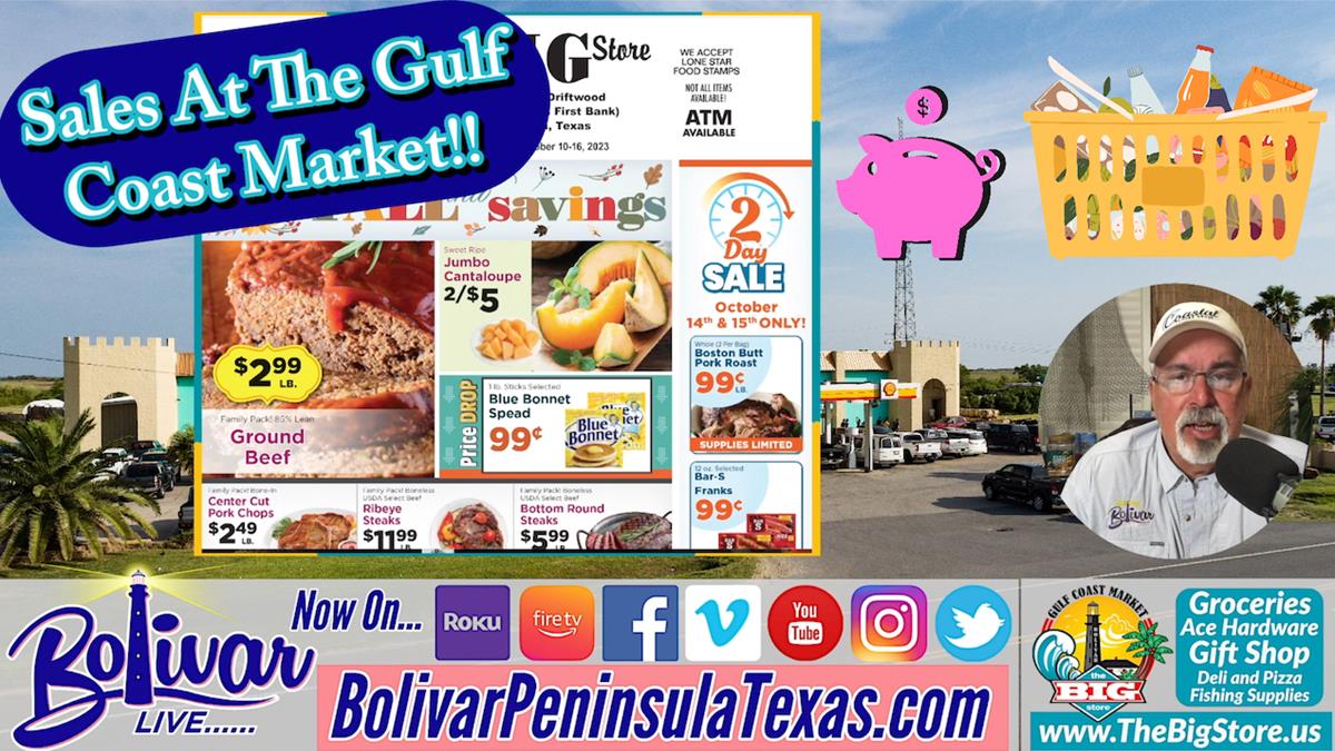 NEW Sales Ad At The Gulf Coast Market, Crystal Beach, Texas.