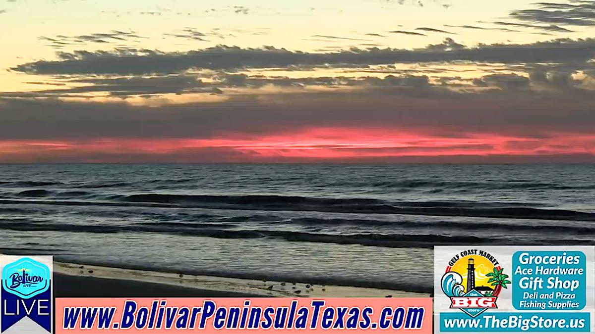 Painted Sky Sunrise, Cool Fall Monday Morning On Bolivar Peninsula.