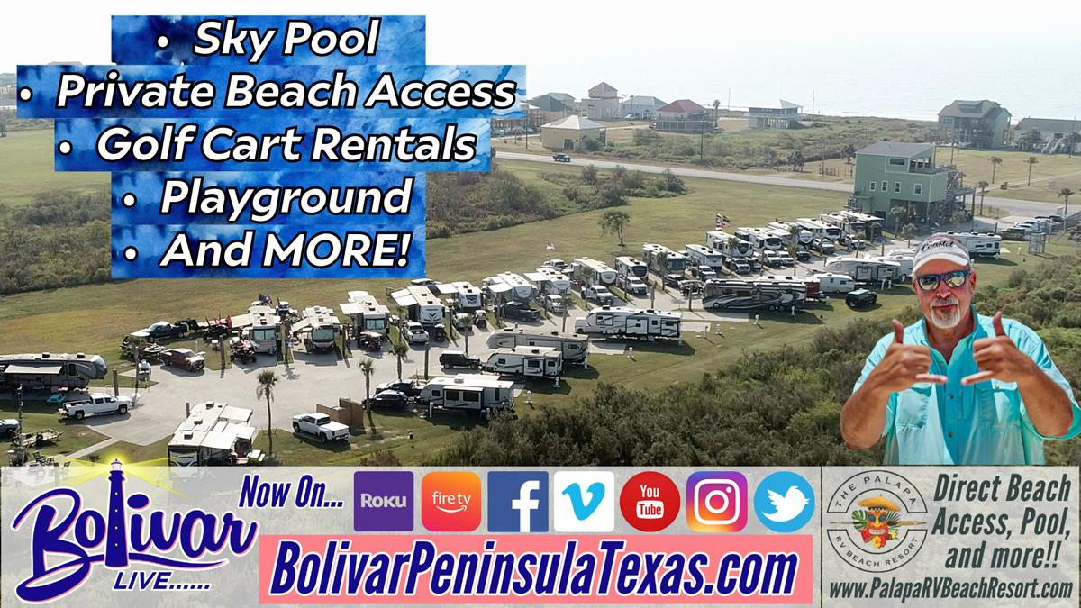 Palapa RV Beach Resort In Crystal Beach, Texas.