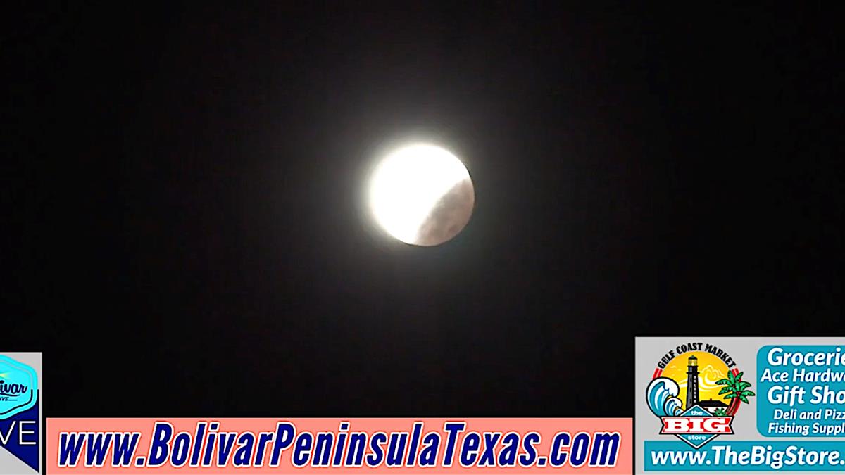 Partial Lunar Eclipse From Bolivar Peninsula, Texas.