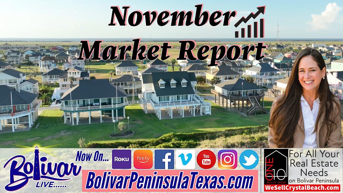 Real Estate Talk With Beth, The November Market Report For The Bolivar Peninsula.