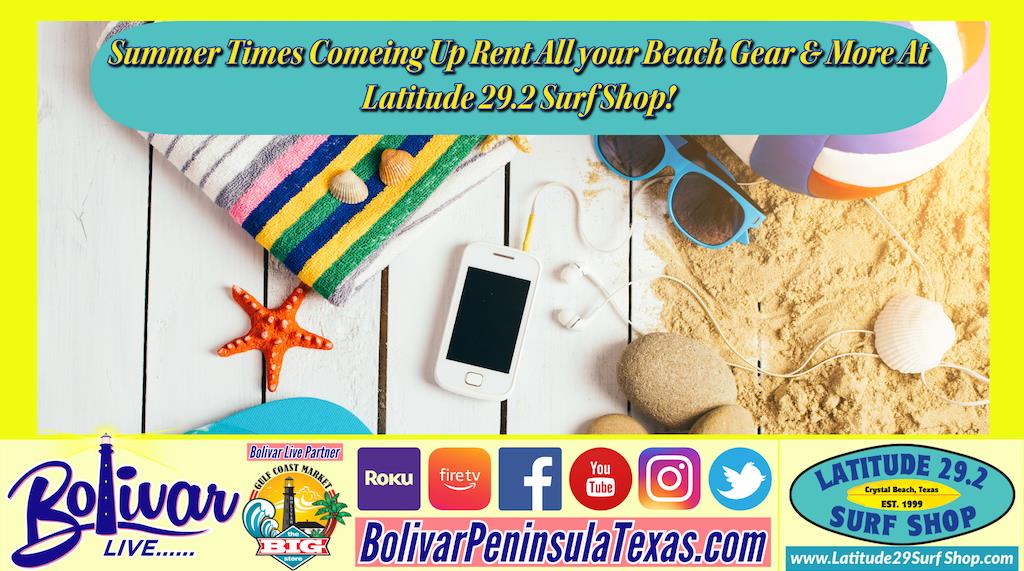 Rent All Your Beach Gear At Latitude 29.2 Surf Shop.
