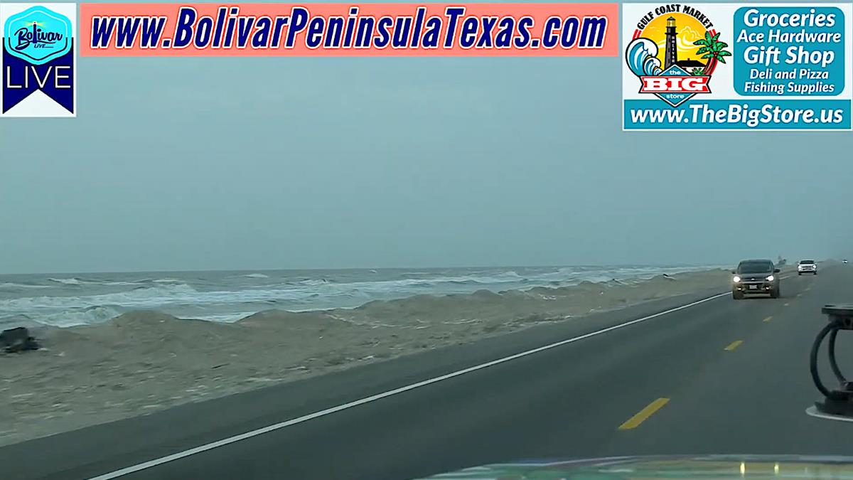 Spring Full Moon and WInds, Elevate Tides On Bolivar Peninsula.