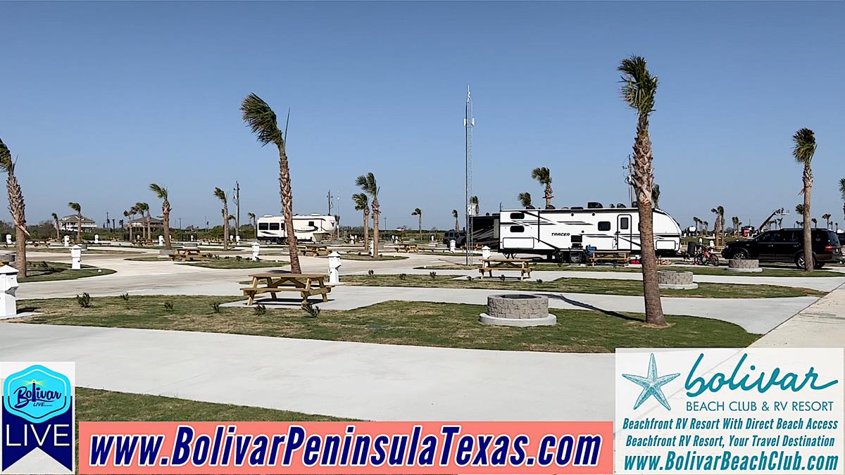 Stay At Bolivar Beach Club and RV Resort Beachfront.