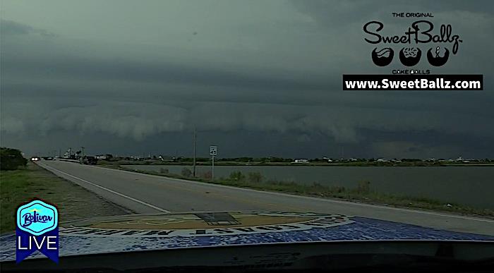 Stormy Weather Crossing Bay Heading Towards Crystal Beach, Texas.