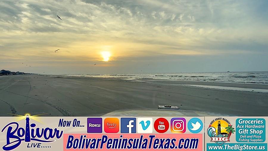 Sunday Beachfront View Crystal Beach, Texas, On Bolivar Peninsula.