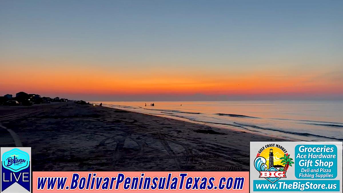 Sunday Funday Beachfront, Painted Sky Sunrise, Crystal Beach, Texas.