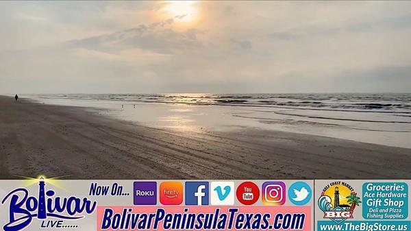 Sunday Morning Beachfront With Bolivar Live In Crystal Beach, Texas.