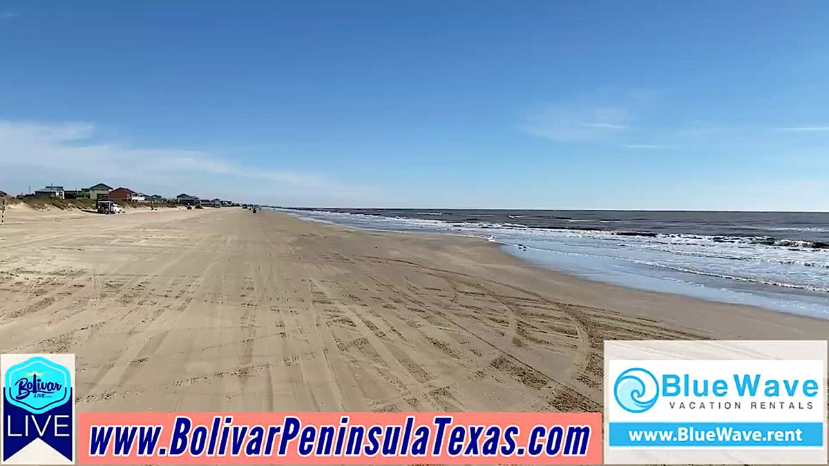 Sunny Skies Beachfront On Bolivar Peninsula, Texas Today.