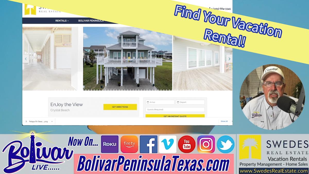 Swedes Vacation Rentals In Crystal Beach, Texas.