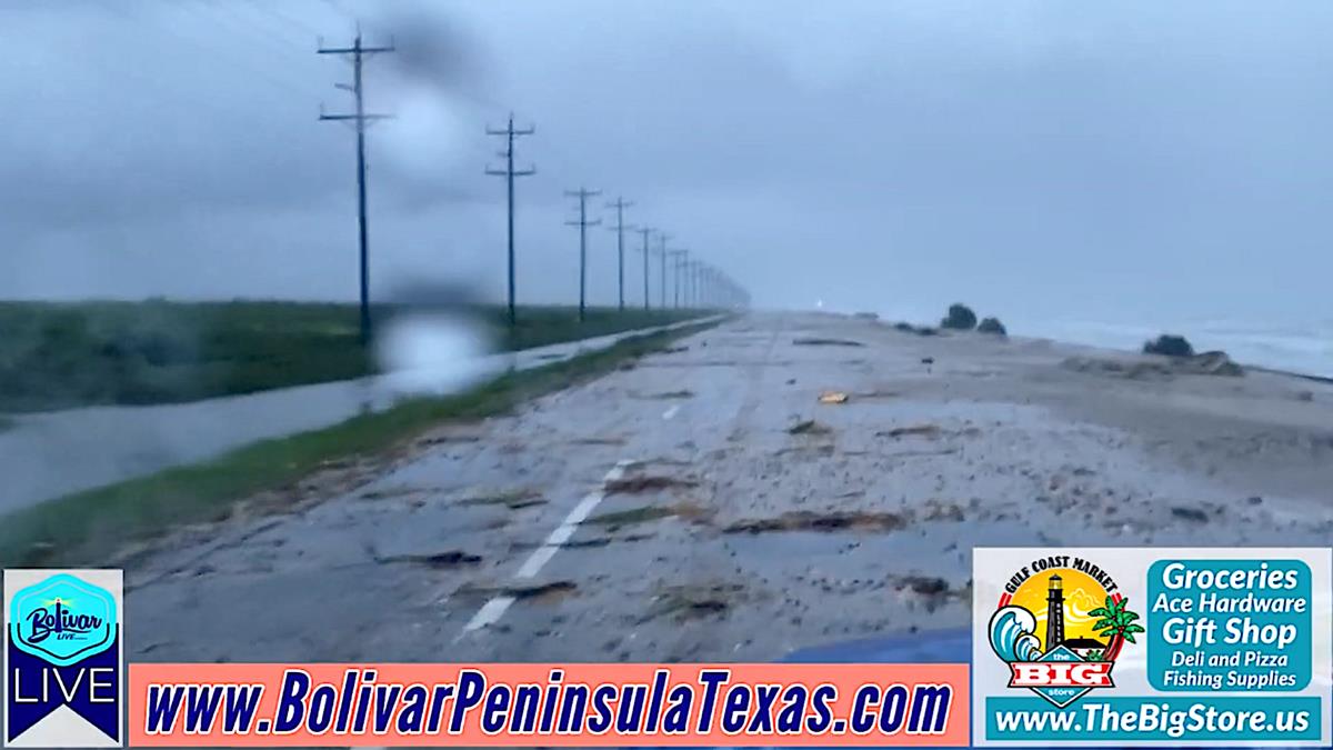 The Aftermath Hurricane Nicholas,Hwy 87, Wind and Rain On Bolivar Peninsula.