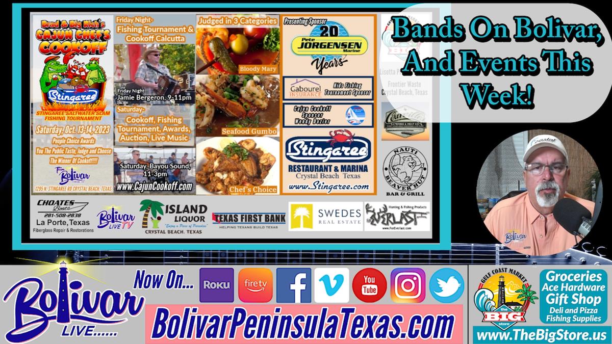 The Bands On Bolivar Playing In Crystal Beach, Texas This Week.