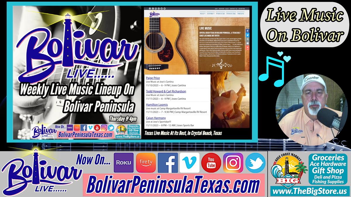 The Bands On Bolivar This Week On The Upper Texas Coast!