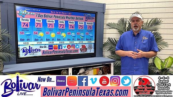 Thursday Morning Weekend Weather Forecast, Crystal Beach, Texas.