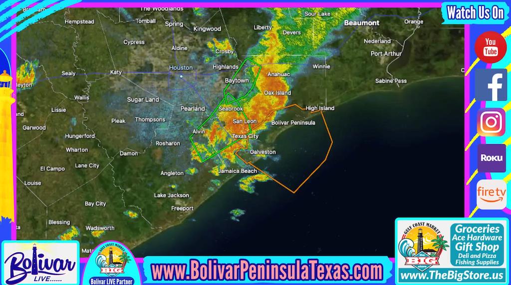 Training Rain Moves Through Bolivar Peninsula Early Morning.
