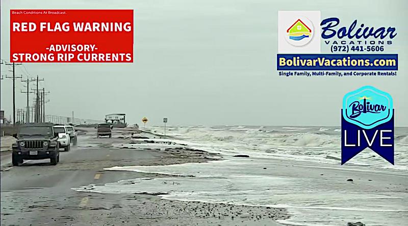 Tropical Storm Beta Pushes Tide Up On Bolivar Peninsula Beachfront!