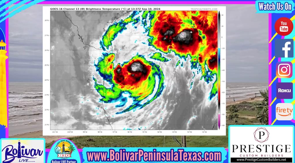 Tropical Storm Francine Projected Path Moves East, Lightening Load On Bolivar Peninsula