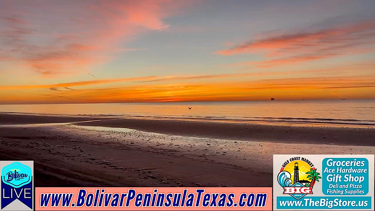 Twilight View Beachfront On Bolivar Peninsula.