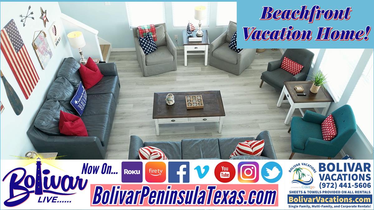 Vacation Rental Preview: Sandy Cheeks On The Bolivar Peninsula, Texas.
