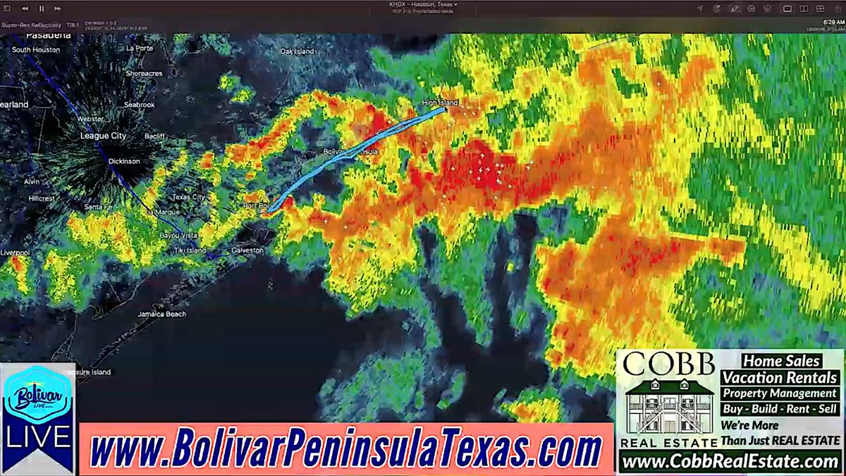 Weather Heading Toward Bolivar Peninsula Today.