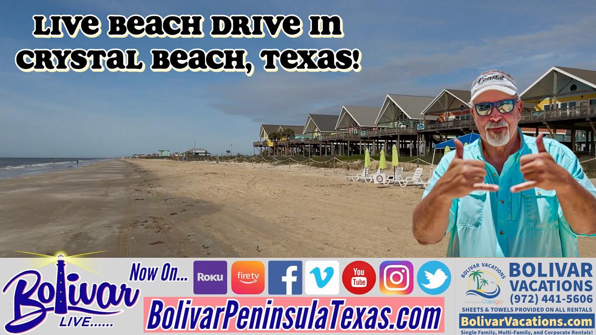 We're Live Beachfront On Bolivar Peninsula, Showcasing The Quiet Part Of The Beach.