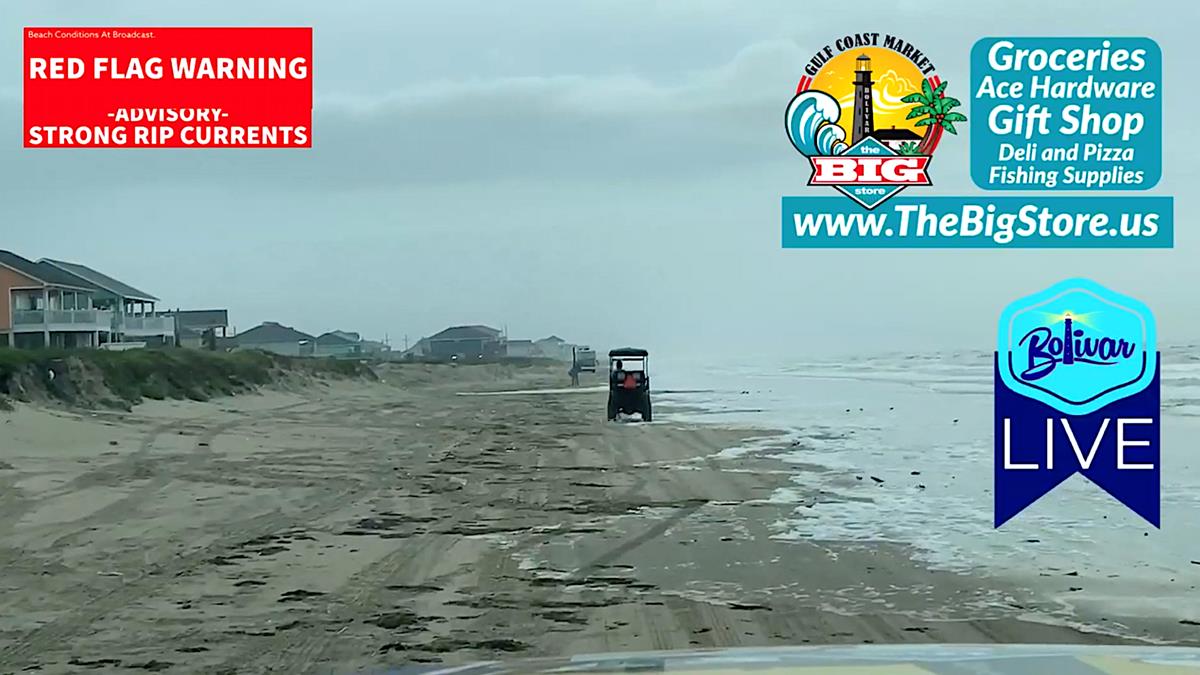 Wind, Elevated Tides On Sunday Funday In Crystal Beach, Texas.