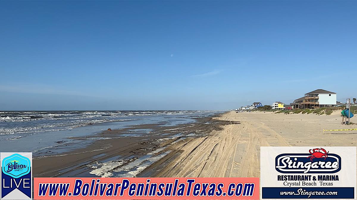 Winds Elevate Tides This Morning On Bolivar Peninsula.