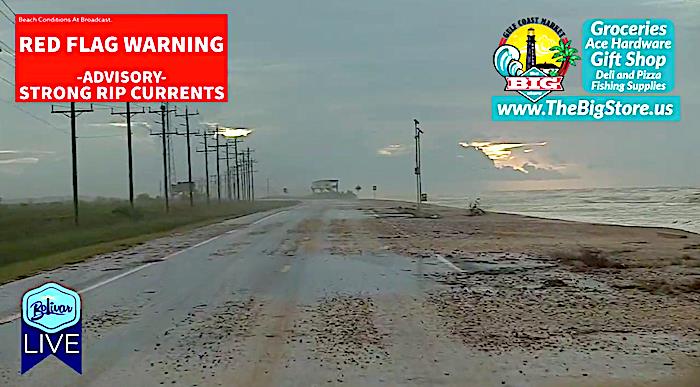 Your Hwy 87 View For Those Traveling To or From Bolivar Peninsula Today.