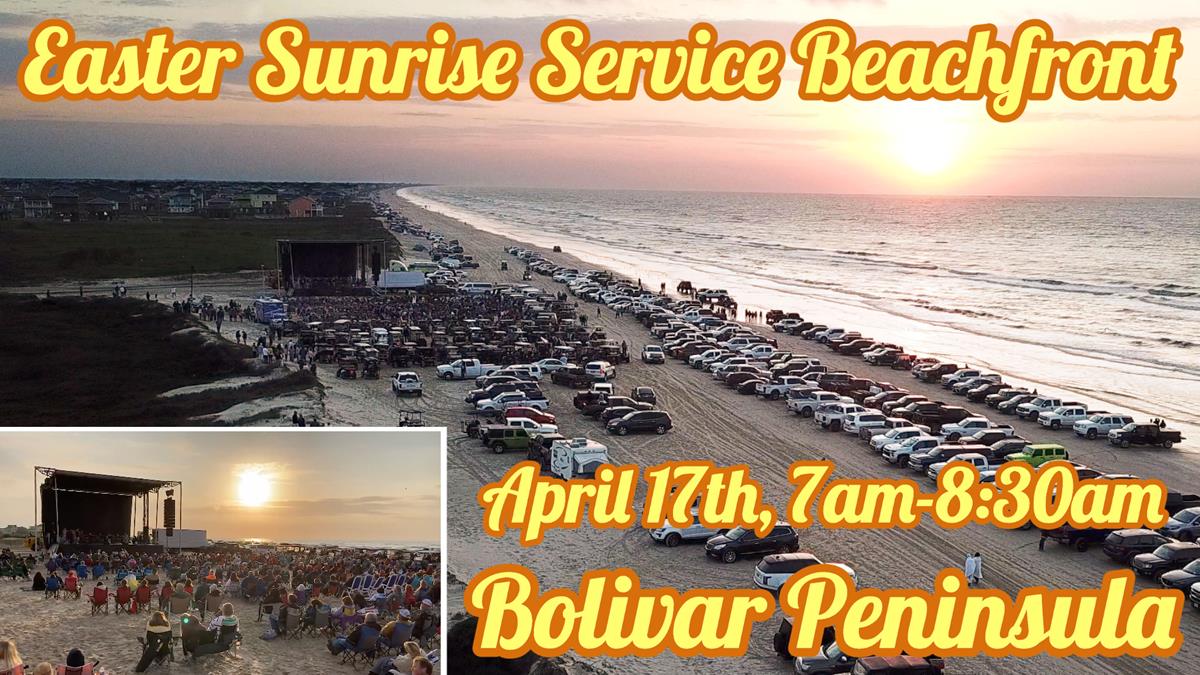 Easter Sunrise Service Beachfront, Crystal Beach, Texas