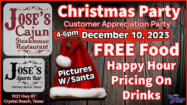 <a href="/Event-2023-12-10-Joses-Christmas-Party-2023-Customer-Appreciation-Dinner" itemprop="url">Jose's Christmas Party 2023, Customer Appreciation Dinner</a>