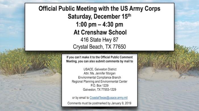 Official Public Meeting with the US Army Corps.